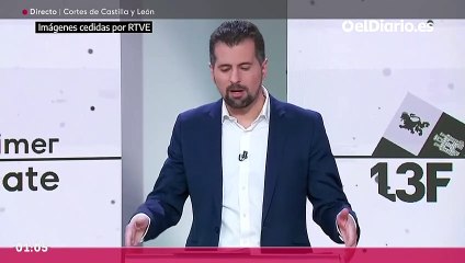 Primer minuto de Luis Tudanca (PSOE) en el debate electoral del 13F