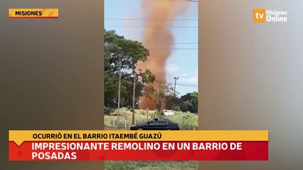 Impresionante remolino en un barrio de Posadas