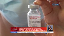 COVID-19 vaccine ng Moderna, may full approval na mula sa US FDA para sa mga 18-anyos pataas | UB