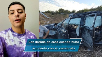 Eduin Caz está bien tras el accidente en su camioneta