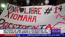 Militantes de Libre piden en los bajos del CN que se respeten los acuerdos