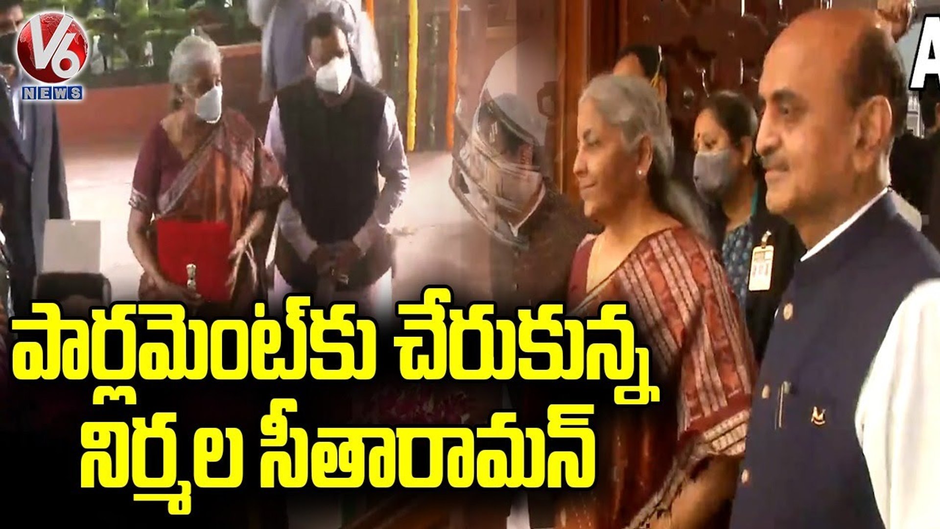 ⁣Budget 2022 Updates_ Finance Minister Nirmala Sitharaman Reaches Parliament _ V6 News