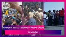 Students Protest Outside Varsha Gaikwad, Maharashtra Education Minister's Residence Against Offline Exams, YouTuber Hindustani Bhai In The Dock For 'Instigating Students'