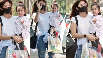 Shilpa Shetty's daughter Samisha Shetty looks so Happy with her Dad Raj at her Play School