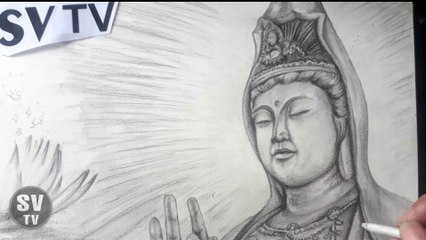 Bodhisattva Guan Yin Pencil Drawing | SV TV