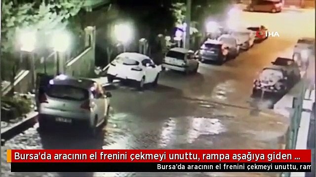 Rampa aşağıya giden aracı tutarak durdurdu