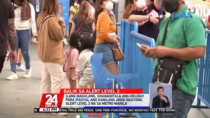 Ilang magulang, sinamantala ang holiday para ipasyal ang kanilang anak ngayong Alert level 2 na sa Metro Manila | 24 Oras