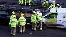 Hearse in crash at M8 Charing Cross, Glasgow.