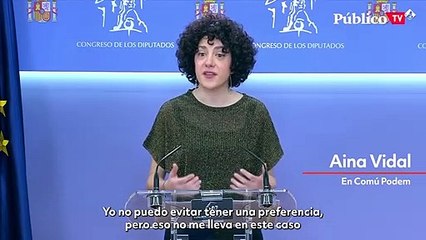 Aina Vidal (En Comú Podem), sobre Chanel: "Le daremos todo nuestro apoyo, me molesta muchísimo el acoso que ha recibido"