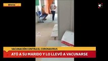 Ató a su marido y lo llevó a vacunarse