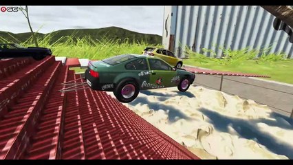 Cars VS DEATH STAIRS #1 - High Fall - BeamNG Drive