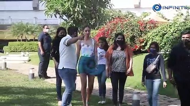 Ananya Panday, Dhairya Karwa With Director Shakun Batra Spotted Promoting Their Film Gehraiyaan At Bandra