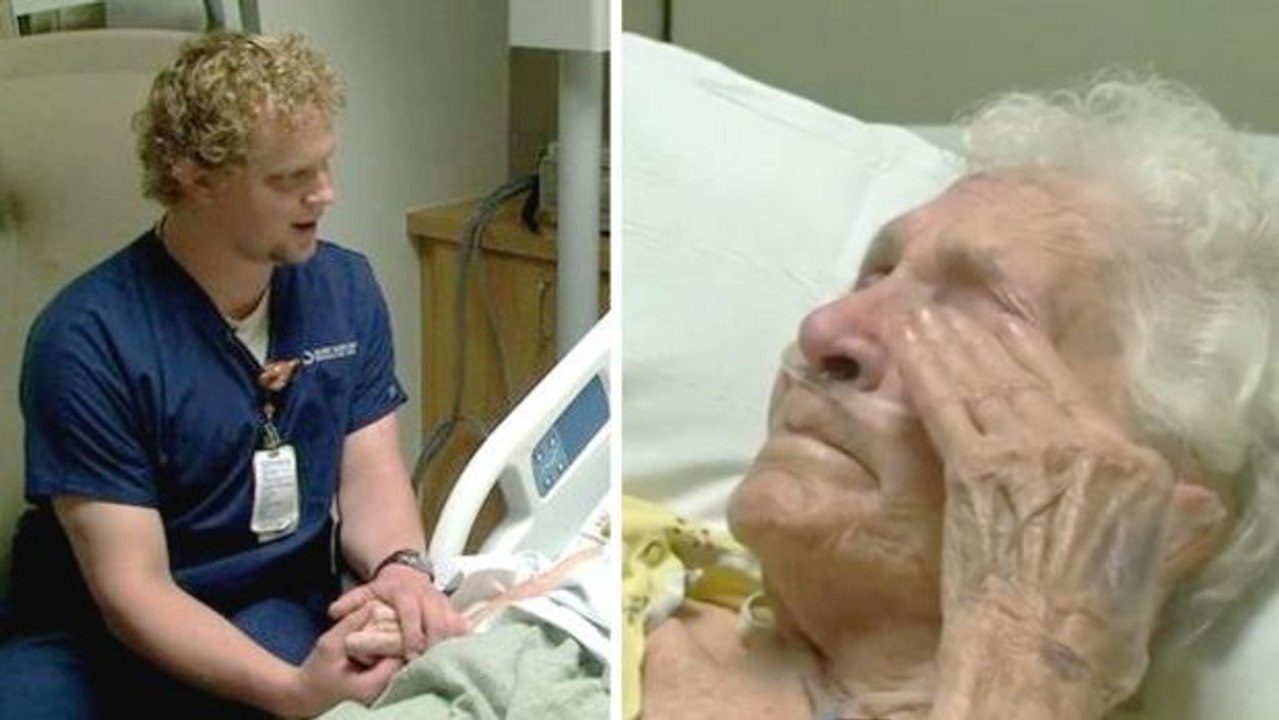 Die Geste dieses Krankenpflegers seinen Patienten gegenüber ist mehr als bewegend
