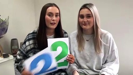 Megan and Olivia Grant celebrating their 22nd birthday