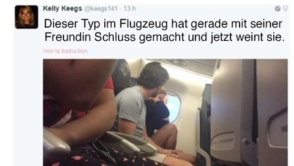 Sie twitterte live die hässliche Trennung eines Pärchens aus einem Flugzeug und bringt damit Tausende Twitternutzer zum Lachen.