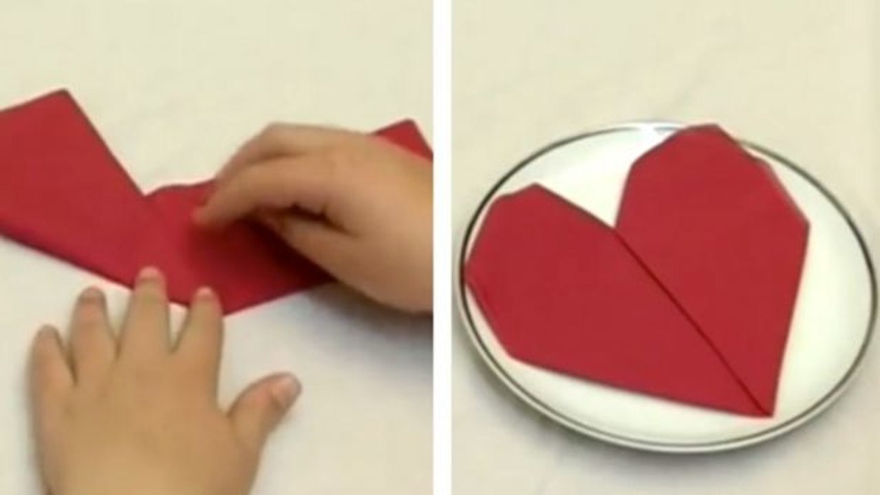 So faltest du Servietten in Herzform. Deine Gäste werden schwer beeindruckt sein!