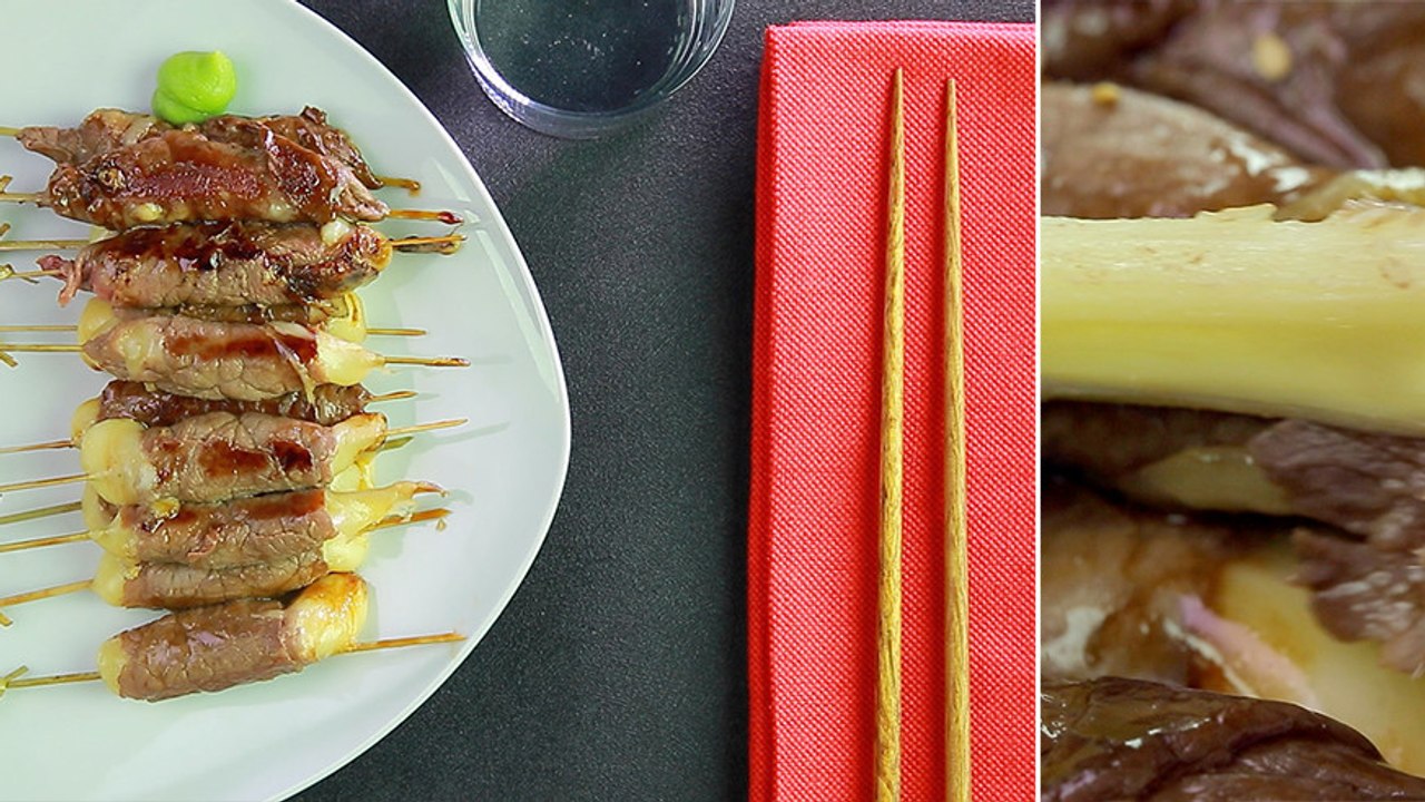 Yakitori-Spieße mit Rindfleisch und Käse: Ein schnelles Rezept für leckere Spieße