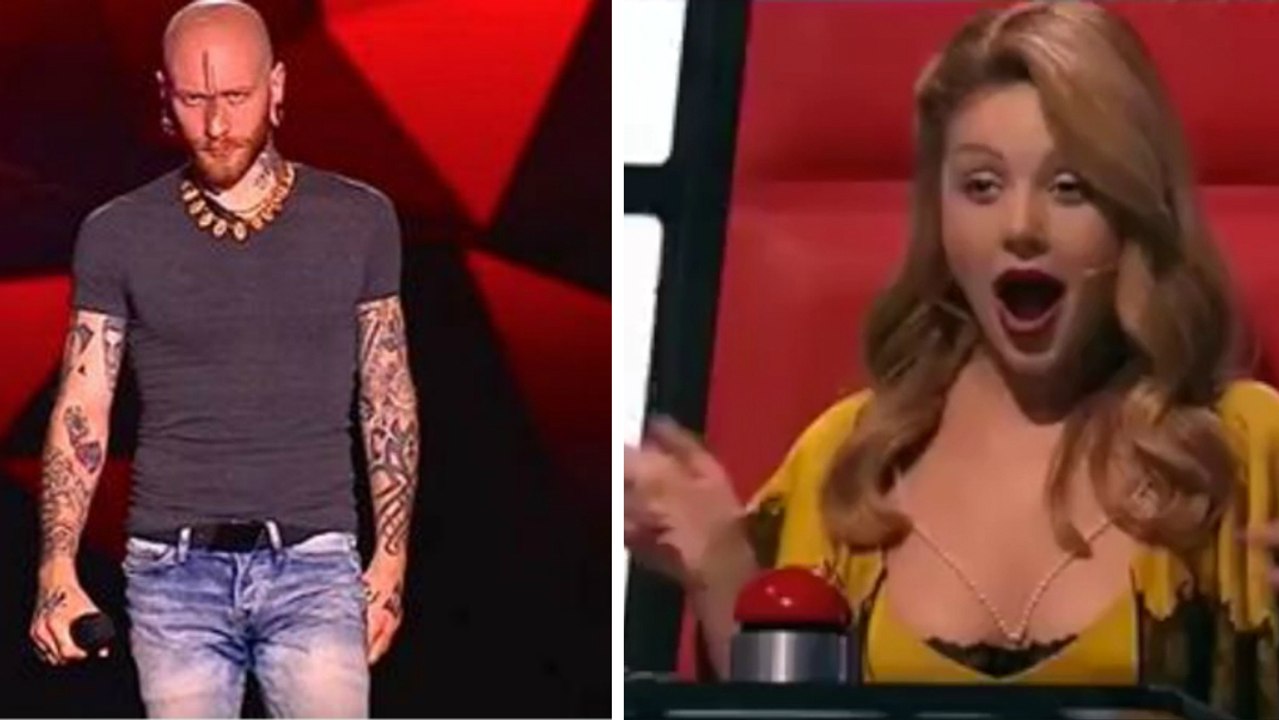 Mit seinem ungewöhnlichen Look überrascht er in der der Castingshow THE VOICE in der Ukraine alle mit seiner Stimme