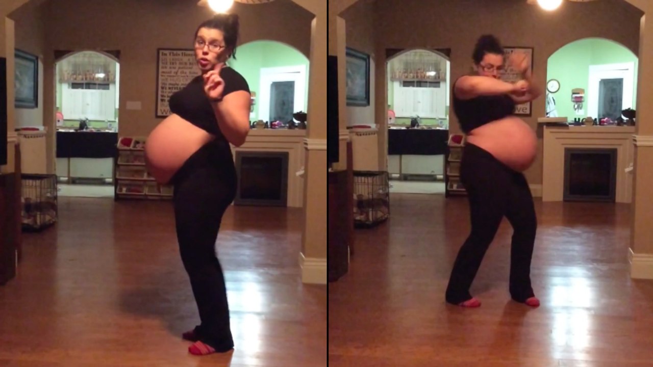Diese werdende Mutter filmt sich noch kurz vor der Entbindung beim Tanzen