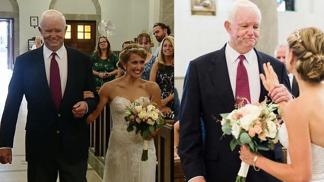 Diese Frau wird von dem Mann zum Traualtar geführt, der das Herz ihres Vaters in der Brust trägt