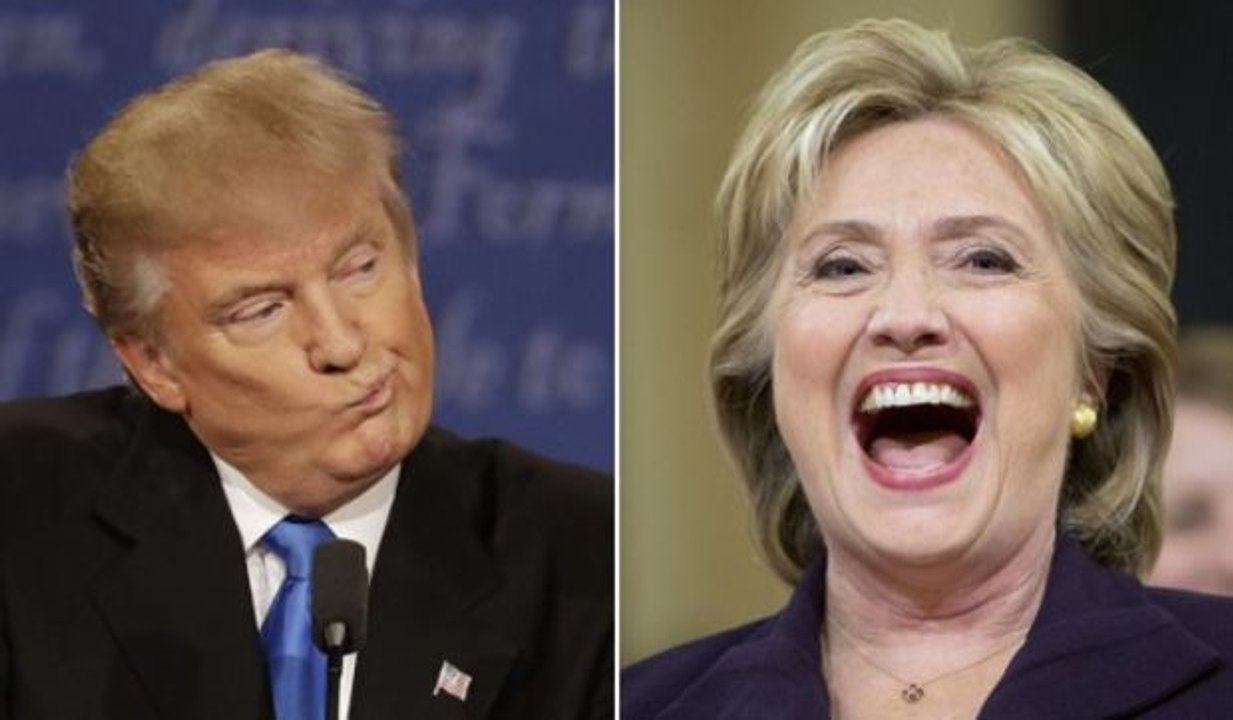 Was Trump da erzählt, bringt Hillary und das ganze Publikum zum Lachen!