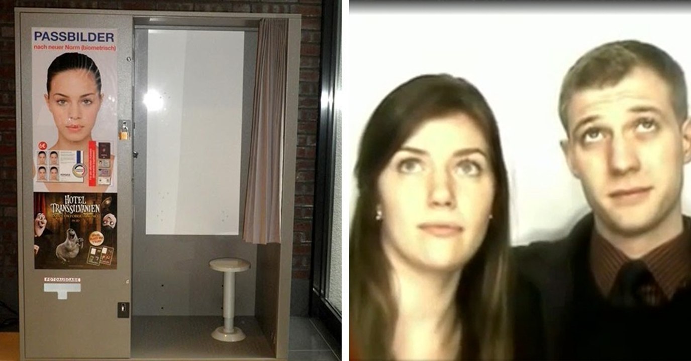 Unerwarteter heiratsantrag in fotokabine