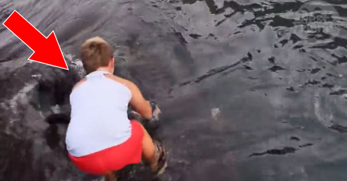 Dieser kleine Junge hat einen Rochen zum Freund