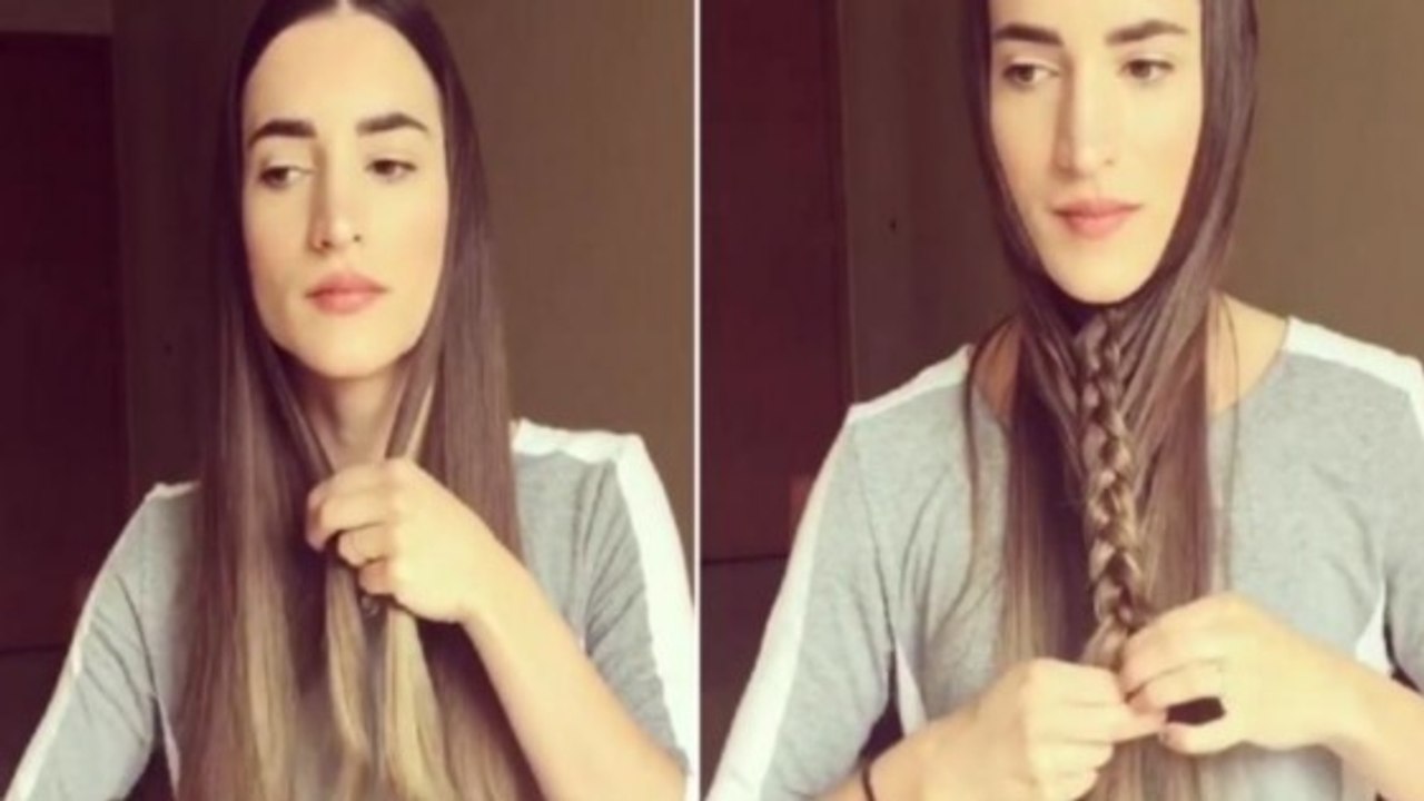 Dieser jungen Frau gelingt mit einem tollen Trick ein eleganter Zopf