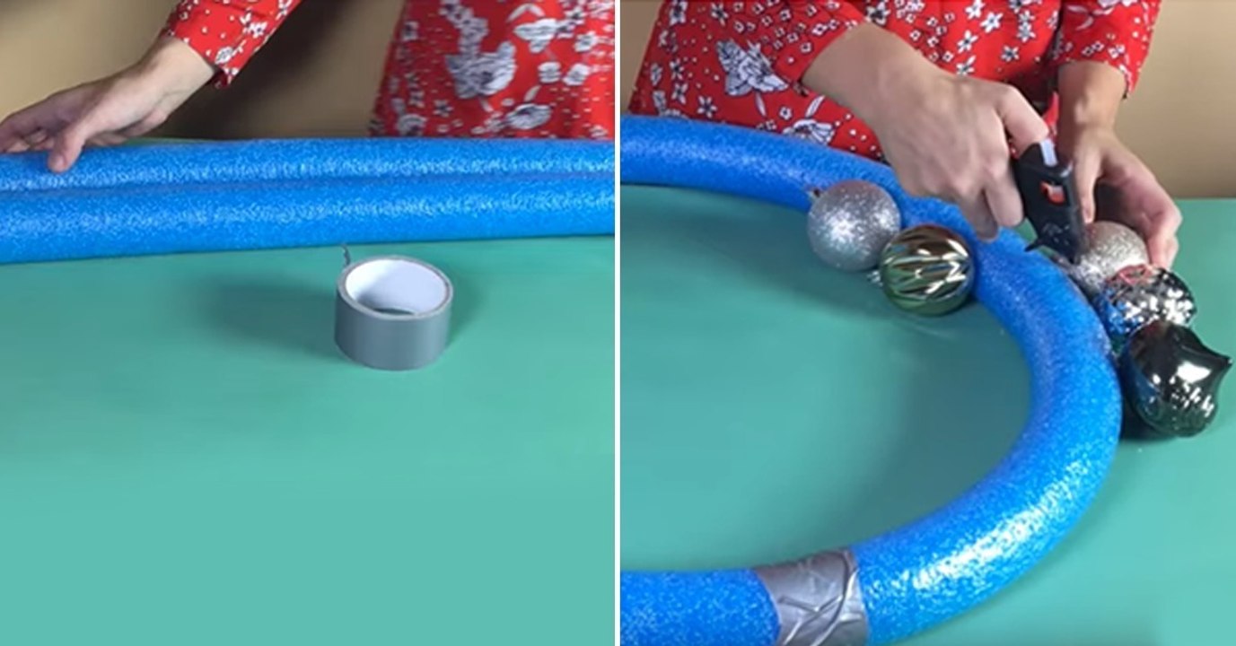 Diese Frau verwandelt Pool-Nudeln in wirkungsvolle Weihnachtsdekoration