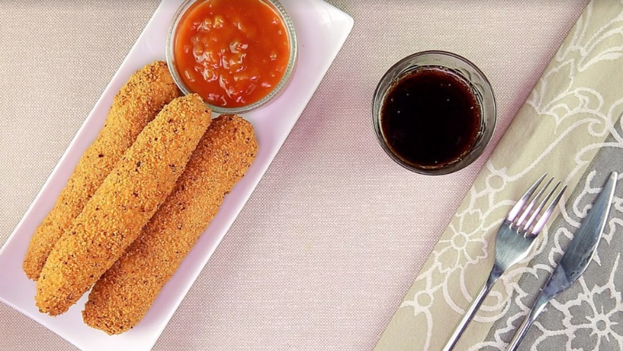 Rezept: Leckere Hähnchen-Mozzarella-Sticks