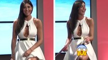 Barbara Francesca Ovieni: während einer Live Fernsehshow sieht man das Unterhöschen der italienischen TV-Moderatorin
