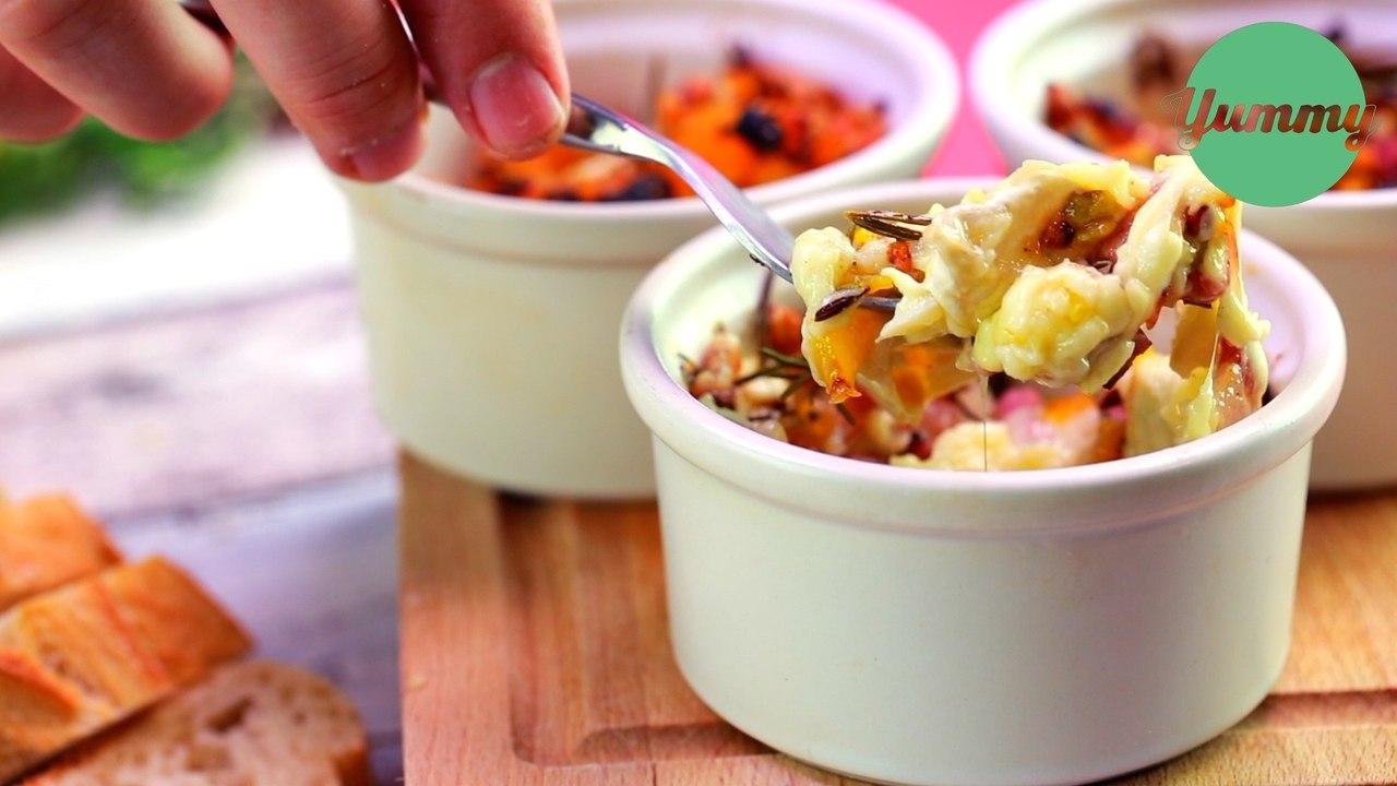 Rezept: brie-aprikosen-crumble für alle liebhaber warmer käsespezialitäten