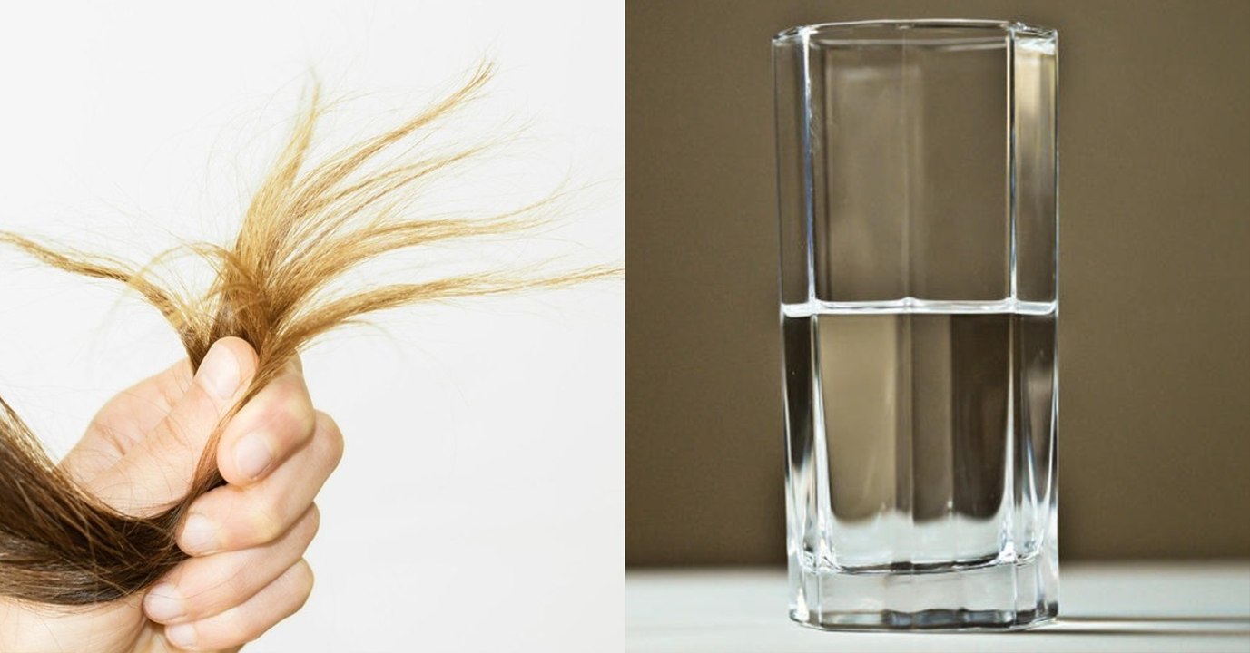 Sie steckt ihre Haarspitzen in ein Wasserglas. Danach weiß sie was los ist.