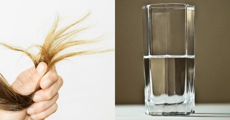 Sie steckt ihre Haarspitzen in ein Wasserglas. Danach weiß sie was los ist.