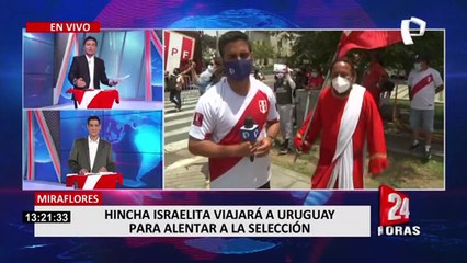 Periodistas de PTV ofrecieron alojar a hincha israelita, pero este prefirió hacer vigilia por Perú