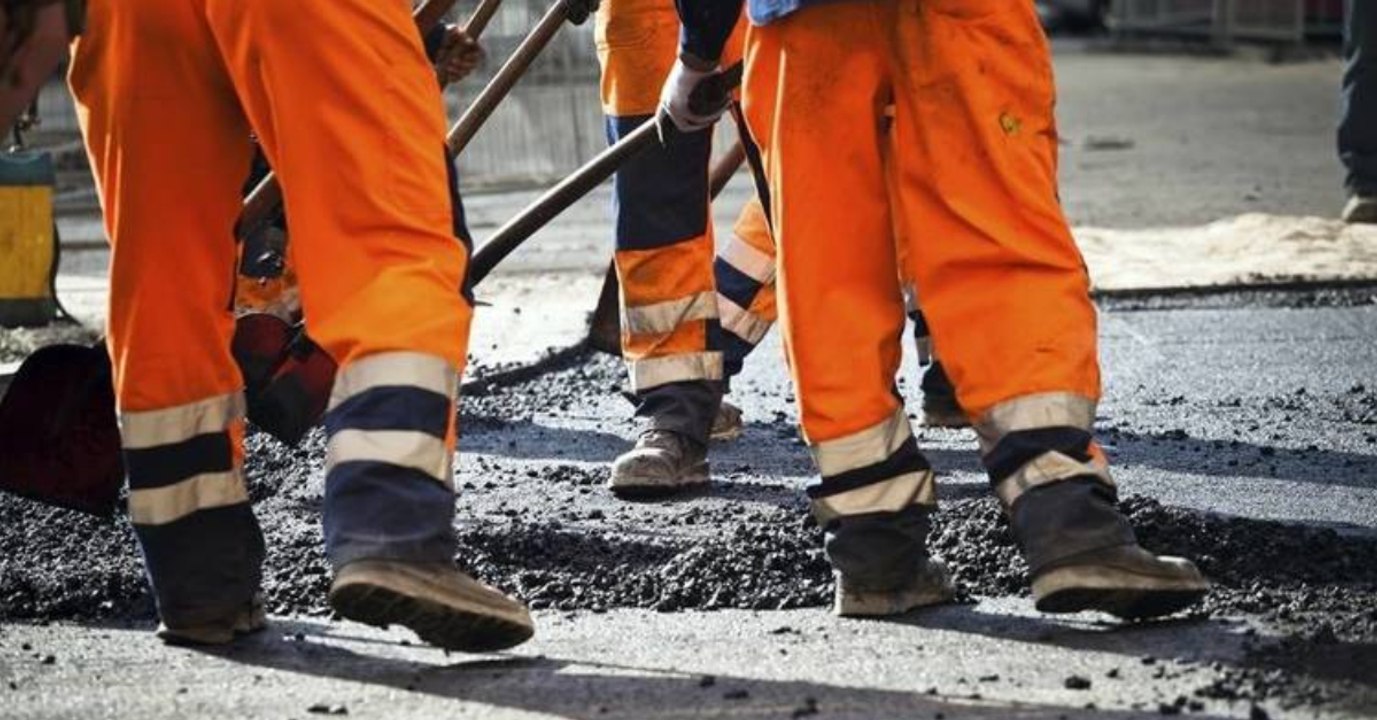 Bauarbeiter beerdigen mit heißem asphalt und bei lebendigem leibe ein hilfloses lebewesen!