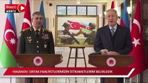 Bakan Akar: Azerbaycan ve Türkiye Kafkasya'ya barış ve huzurun gelmesi için elinden gelen gayreti gösteriyor.