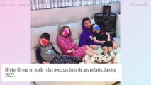 Olivier Giroud avec 3 de ses enfants : mode relax activé dans une tenue originale