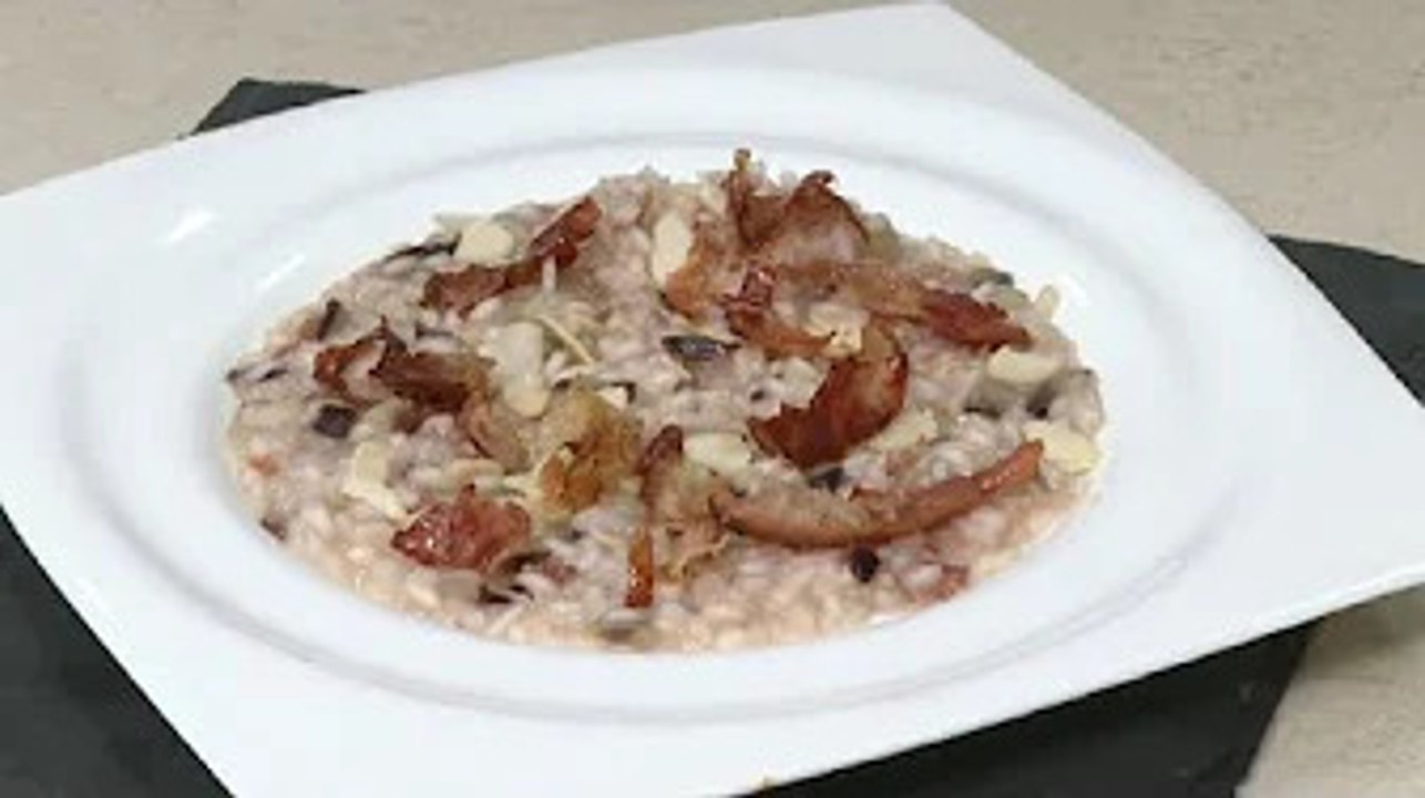 Ricetta Cotto e mangiato, puntata di oggi il risotto con radicchio e speck di martedì 1 febbraio 20