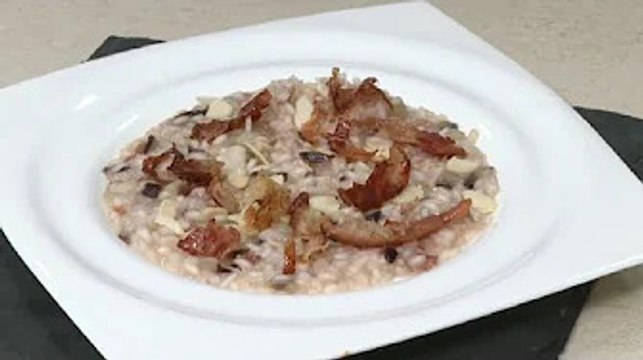 Ricetta Cotto e mangiato, puntata di oggi il risotto con radicchio e speck di martedì 1 febbraio 20