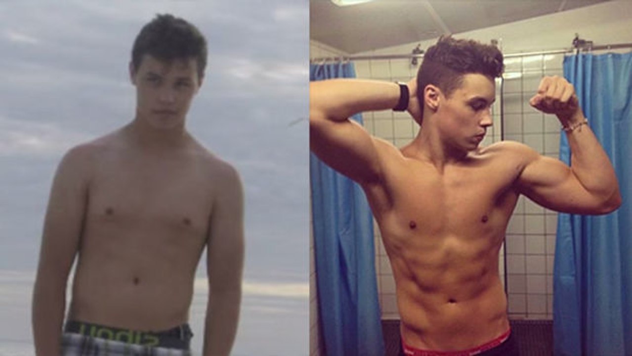 Verwandlung: Mit 15 Jahren nimmt er eine beeindruckende Muskelmasse in 7 Monaten zu
