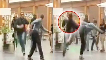 Er stoppt einen Dieb mit einem extrem heftigen Kick!