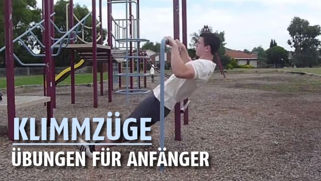 Eine Reihe Klimmzugübungen für Anfänger
