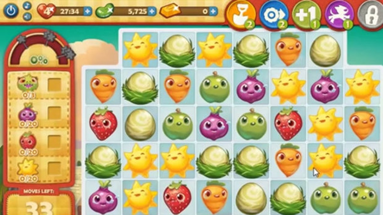 Farm Heroes Saga Level 101: Lösung, Tipps und Tricks