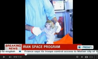 L'Iran envoie un singe dans l'espace et le récupère sain et sauf