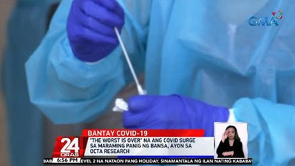 "The worst is over" na ang COVID surge sa maraming panig ng bansa, ayon sa OCTA Research | 24 Oras
