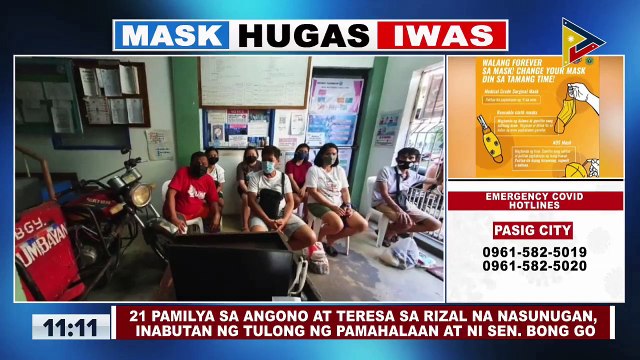 21 pamilya sa Angono at Teresa sa Rizal na nasunugan, inabutan ng tulong ng pamahalaan at ni Sen. Bong Go