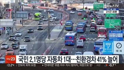 국민 2.1명당 자동차 1대…친환경차 41% 늘어