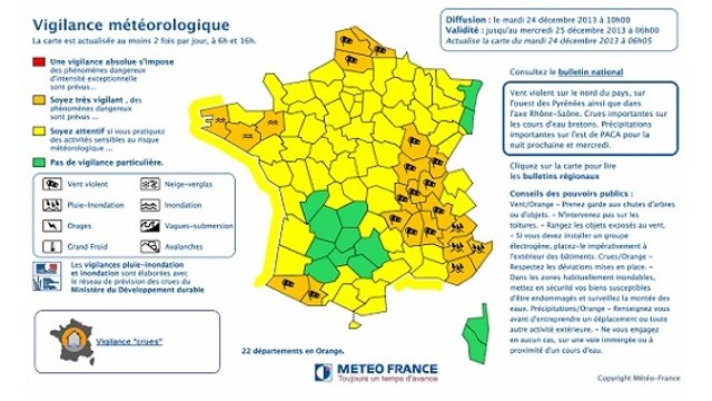 La tempête Dirk prive 240 000 foyers d'électricité et menace encore 22 départements