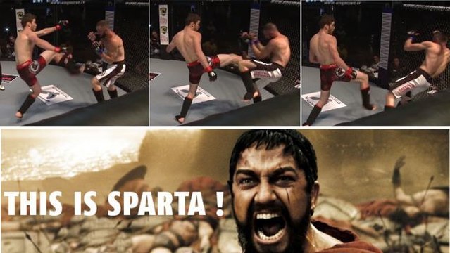 Josh Fremd vernichtet seinen Gegner mit einem „Sparta Kick“!
